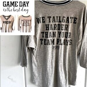 PINK Pullover ‘Game Day’ Gray Tee Top